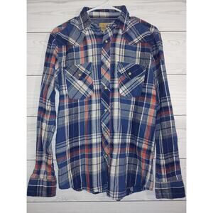Mens Roebuck & Co Pearl Snap Flannel sz S